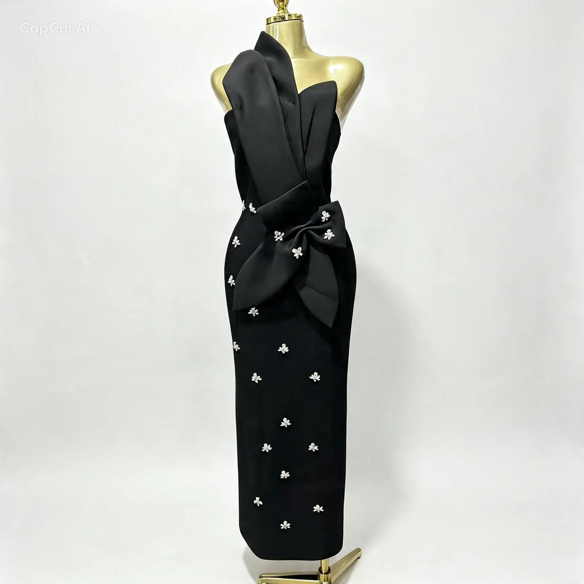 Lux Sculpted Bow Bodycon Dress