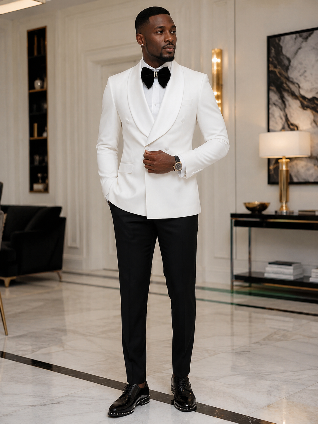Prestige Ivory Double-Breasted  Tuxedo