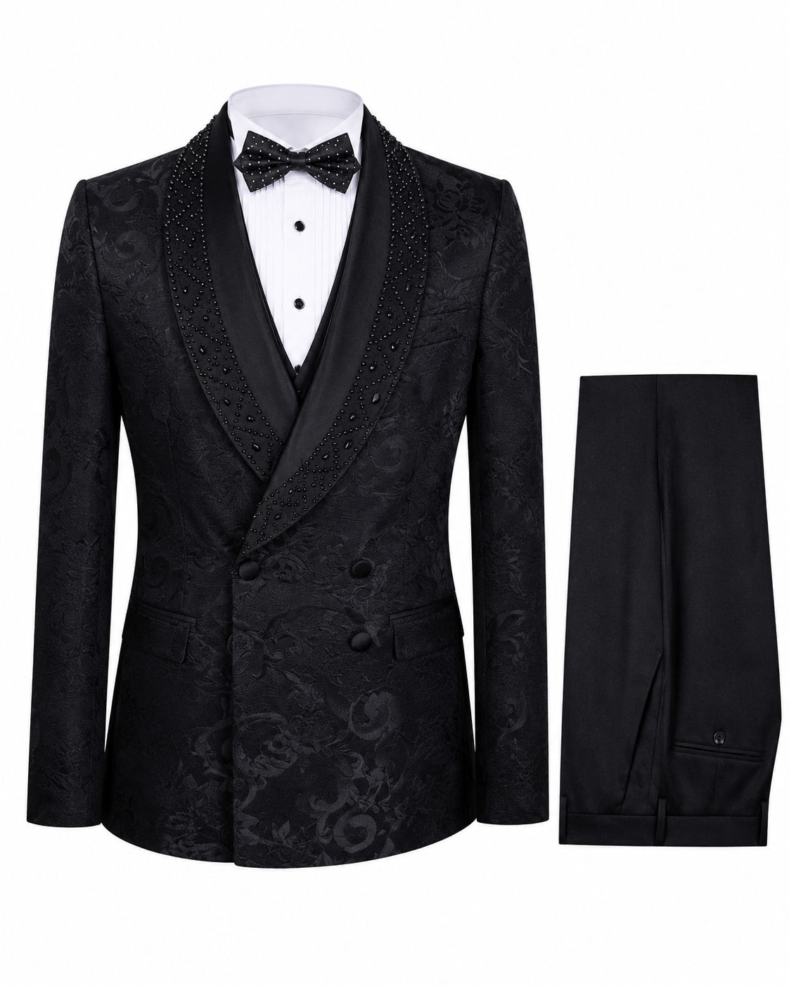 Royal Ivory Crystal Jacquard Tuxedo