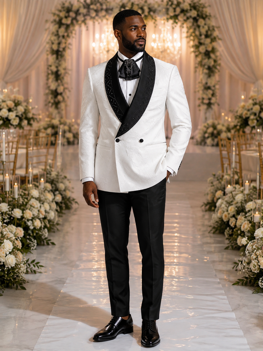 Royal Ivory Crystal Jacquard Tuxedo