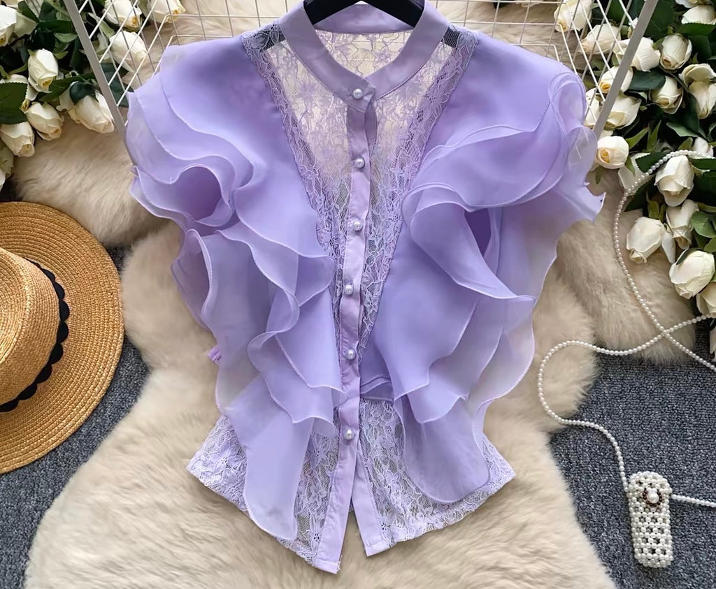 Ivory Cascade Lace Blouse
