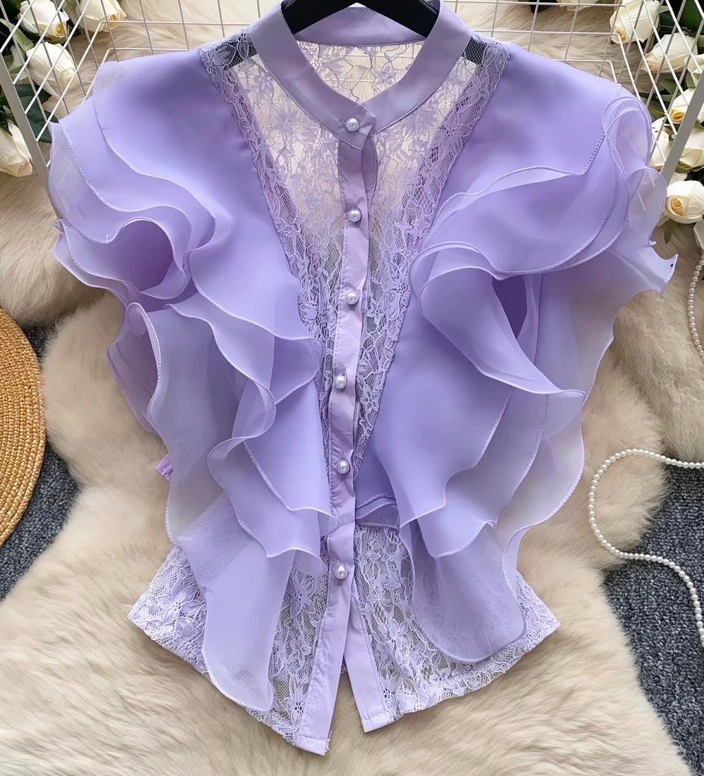 Ivory Cascade Lace Blouse