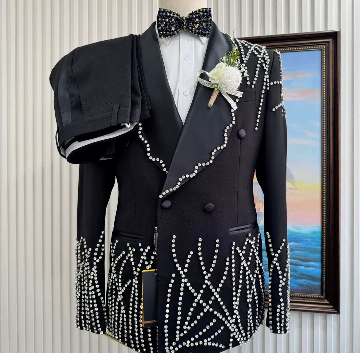 Regal Beaded Tuxedo 2 Pieces Suit
