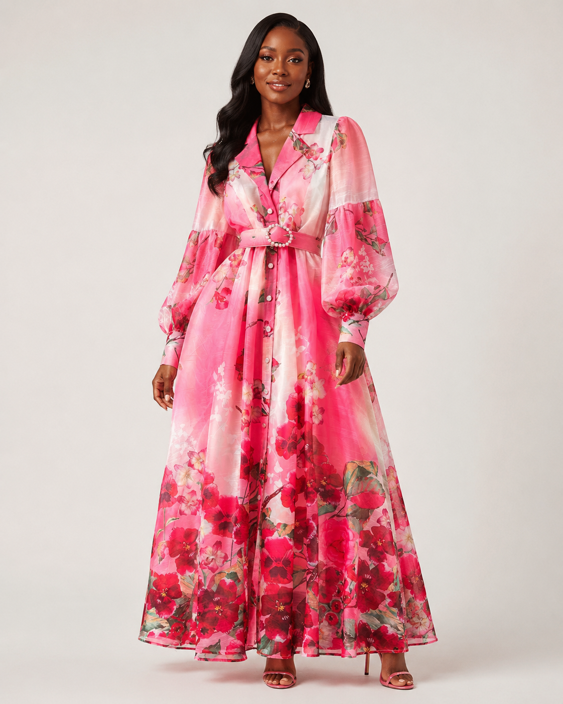 Blush Garden Floral Maxi Dress