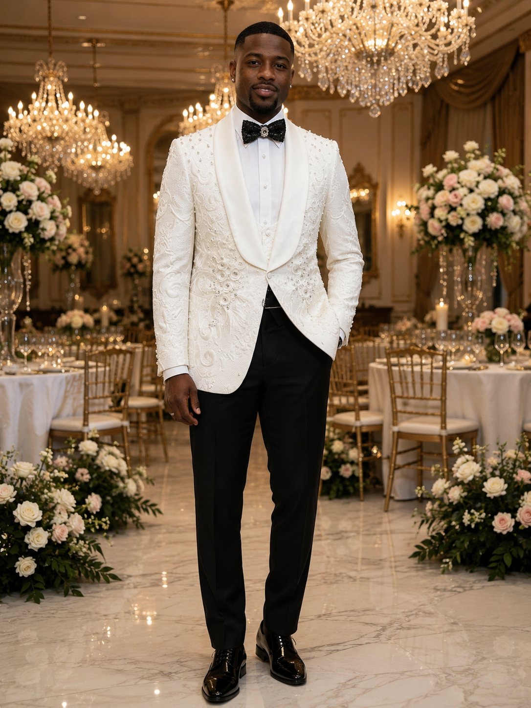 Royal Ivory Prestige Embellished Wedding Tuxedo
