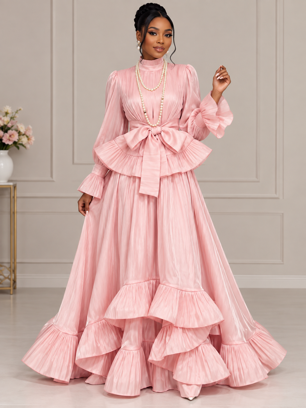 Blush Royale Ruffle Gown