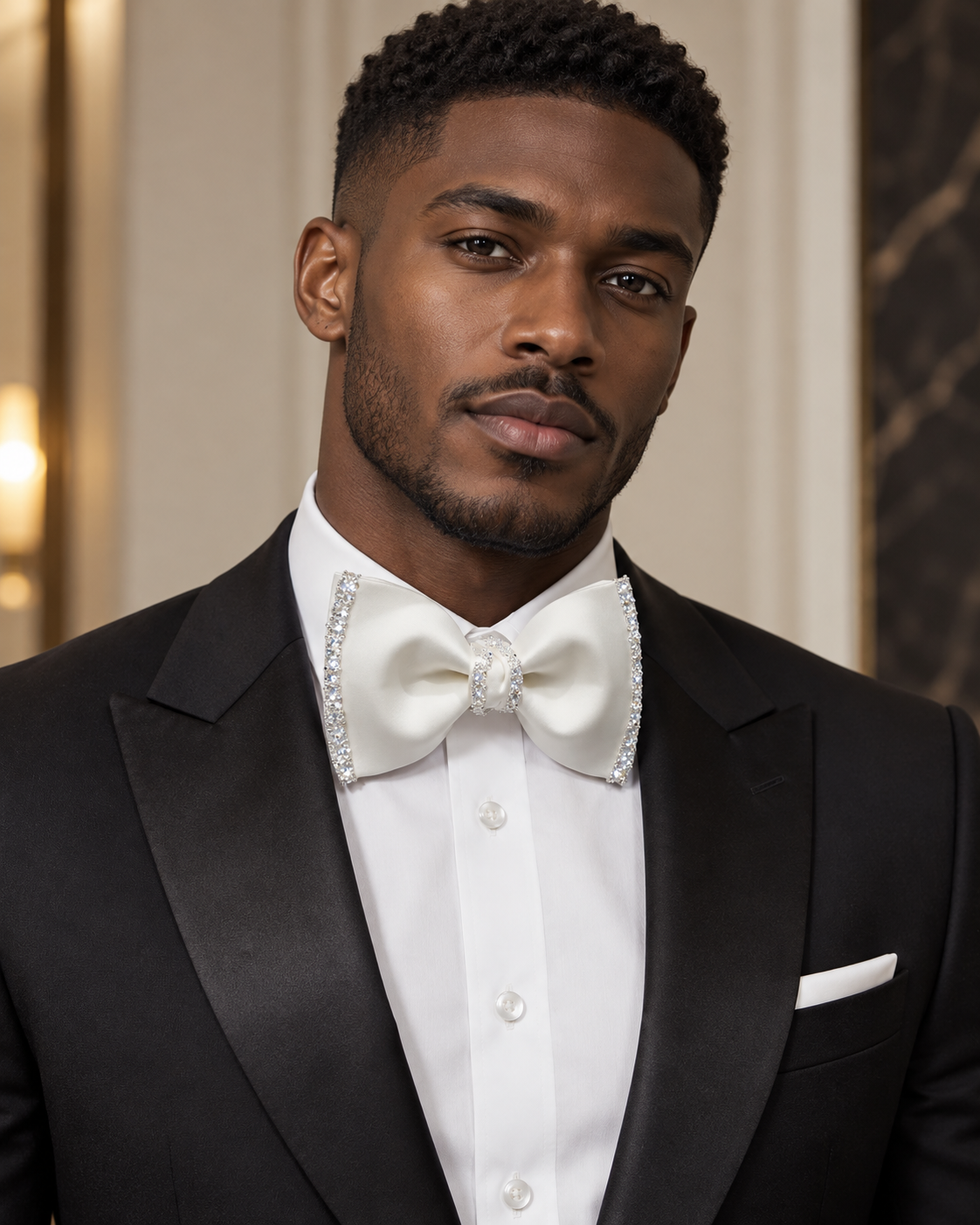 Diamond Edge Satin Bow Ti