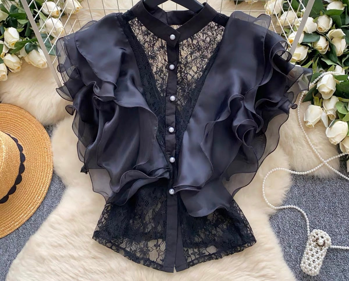 Ivory Cascade Lace Blouse