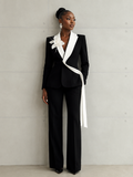 Black & Ivory Floral Signature Suit