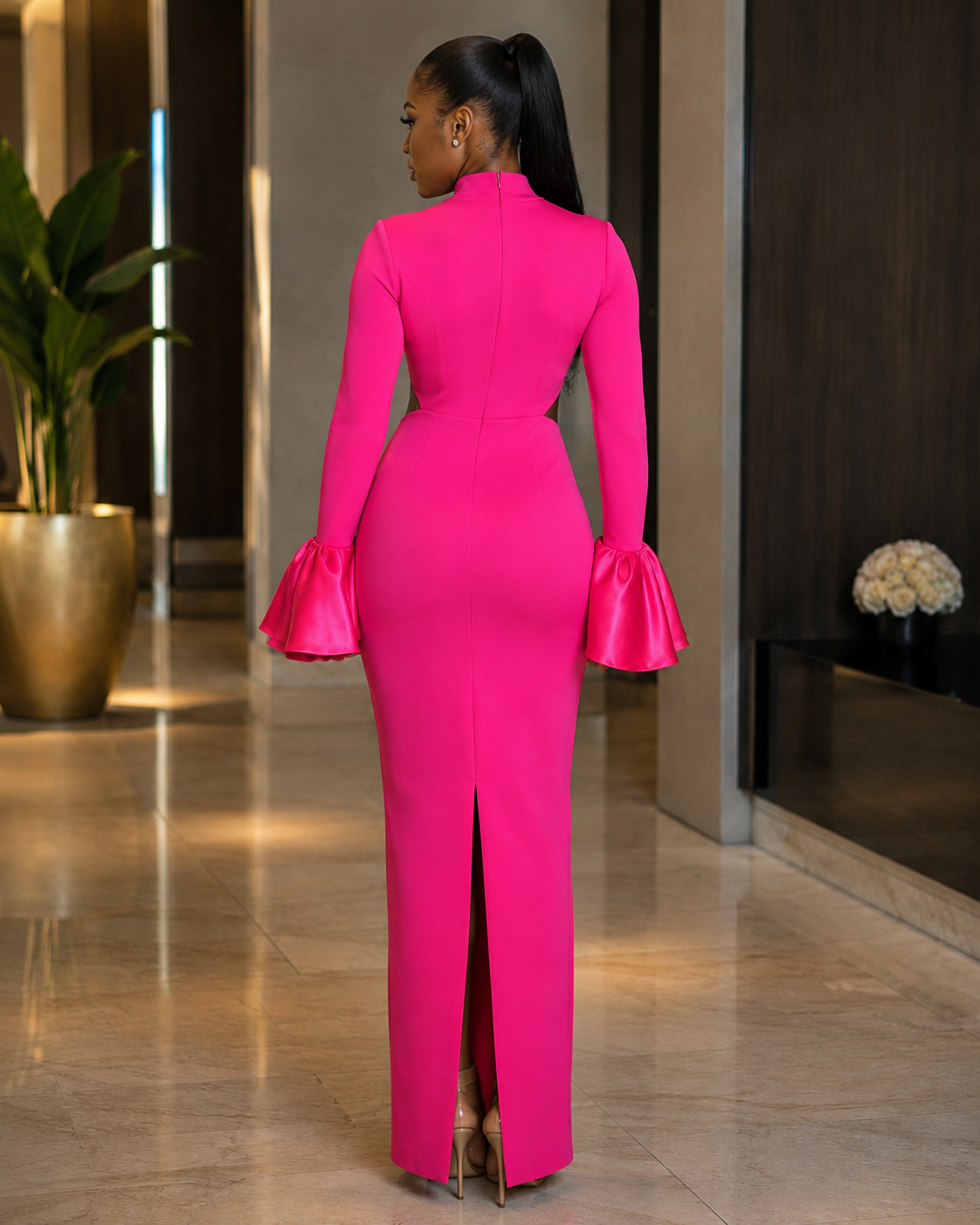Fuchsia Bell-Cuff Column Gow