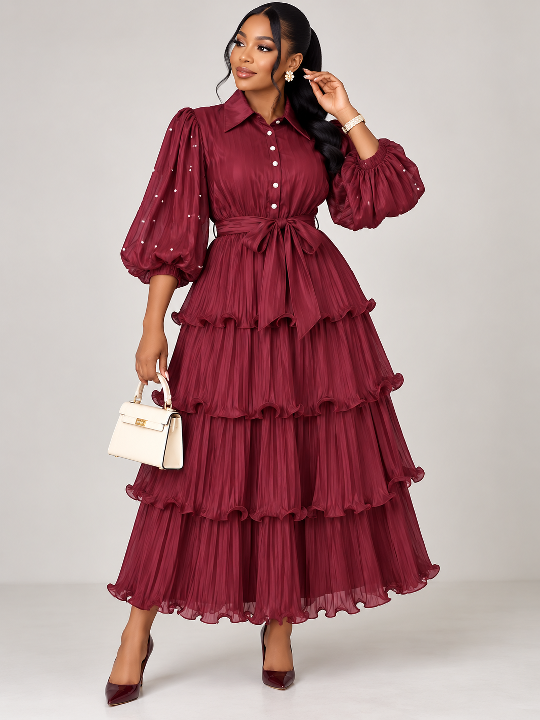 Sunshine Elegance Tiered Maxi Dress