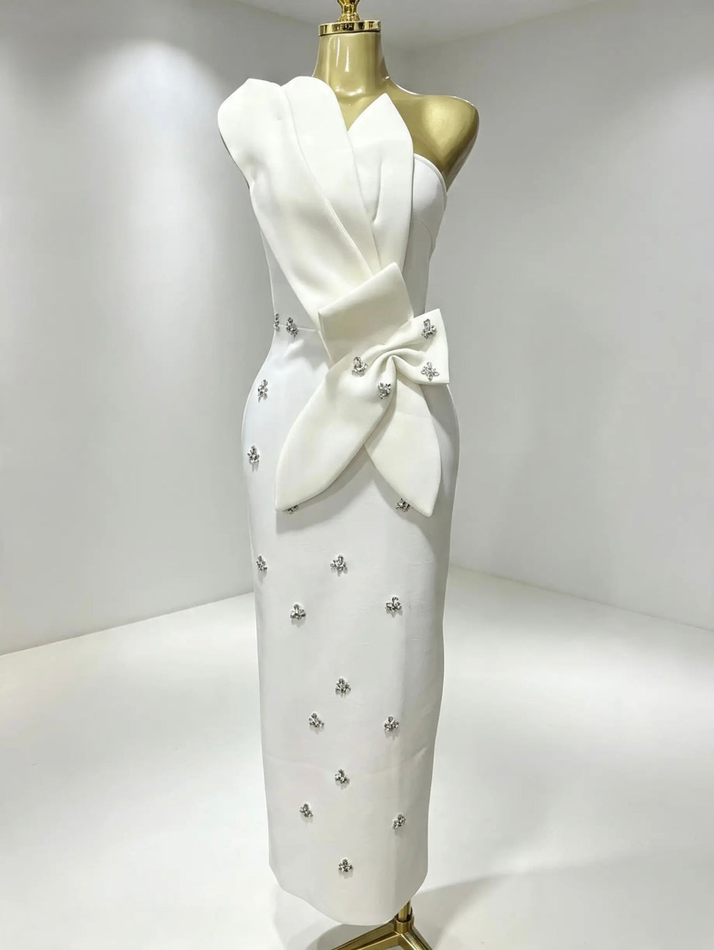 Lux Sculpted Bow Bodycon Dress