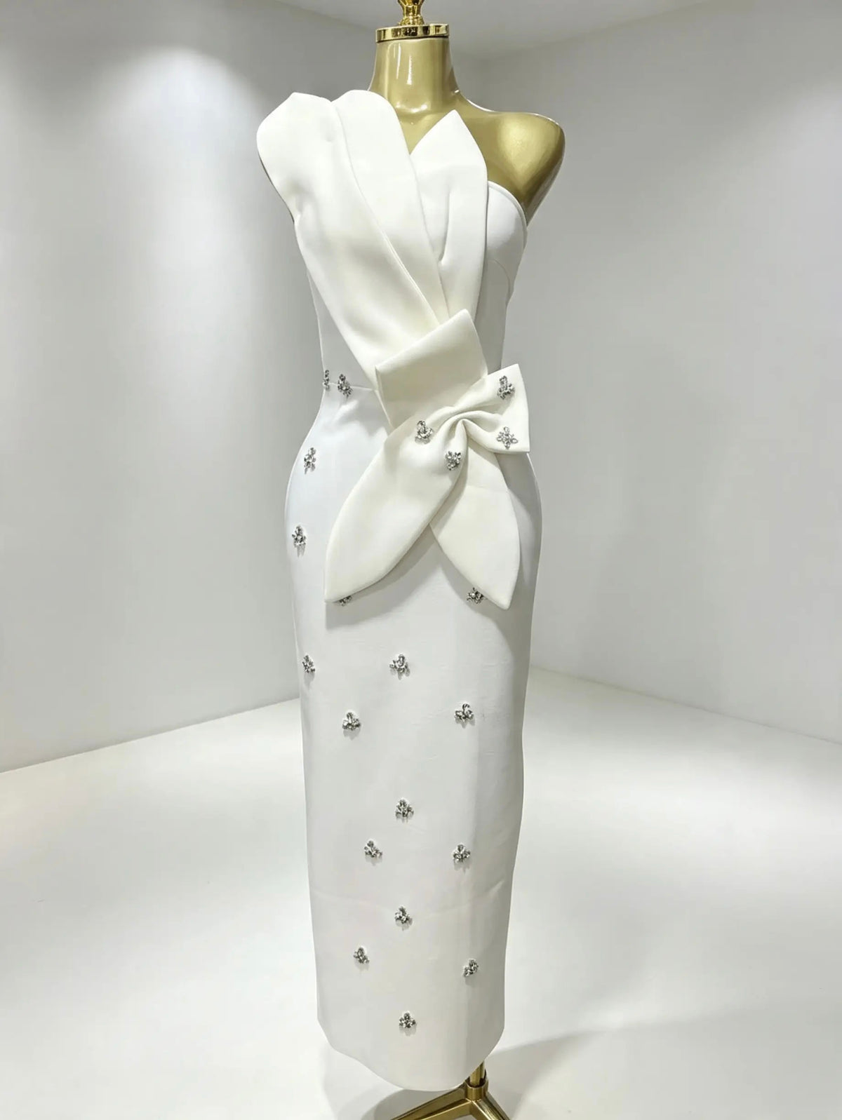 Lux Sculpted Bow Bodycon Dress