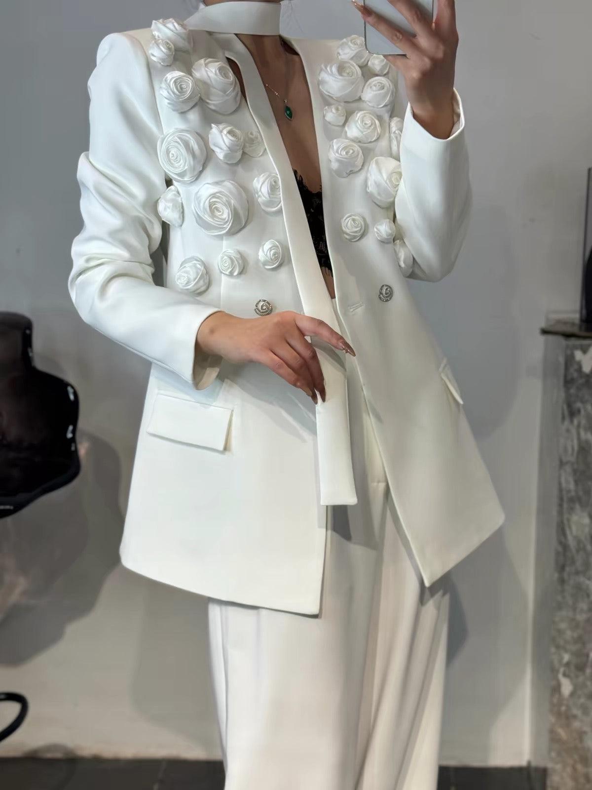 Ivory Rose Elegance Skirt Suit
