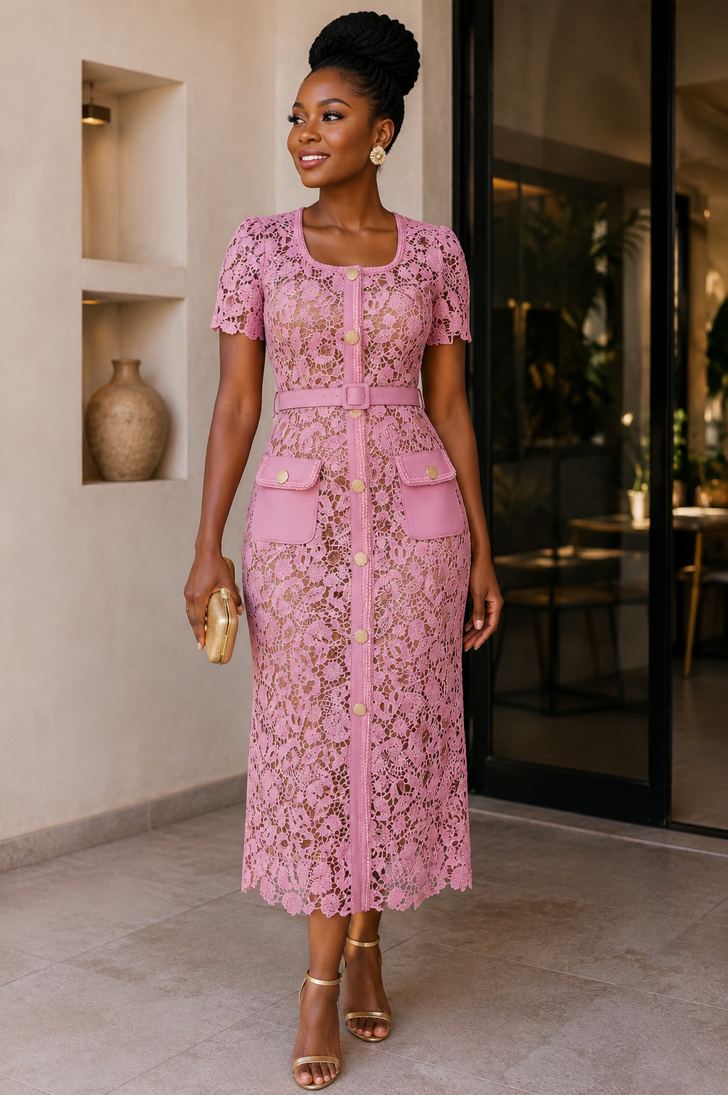 Lux Lace Midi Dress