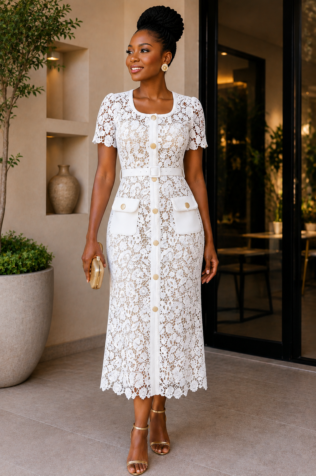 Lux Lace Midi Dress