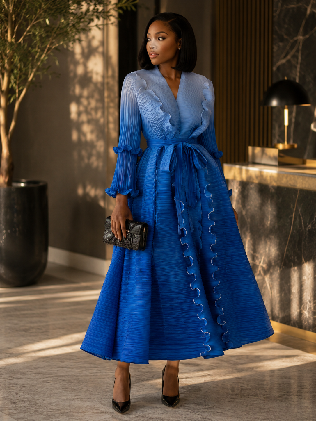 The Bouncy Ruffle Maxi Dress