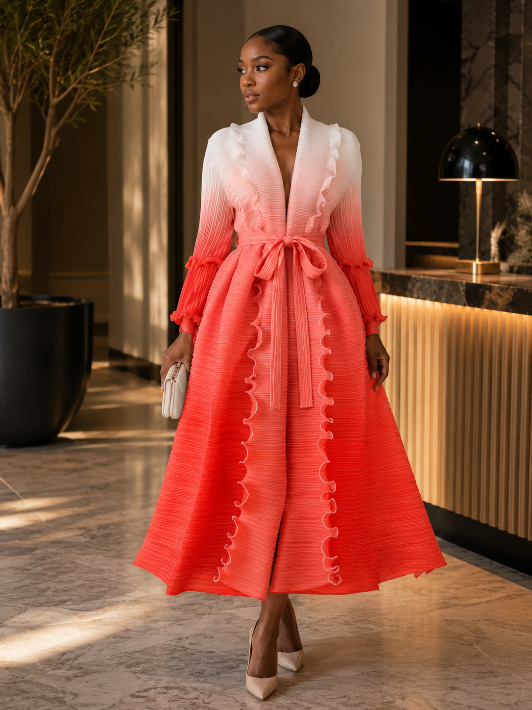 The Bouncy Ruffle Maxi Dress