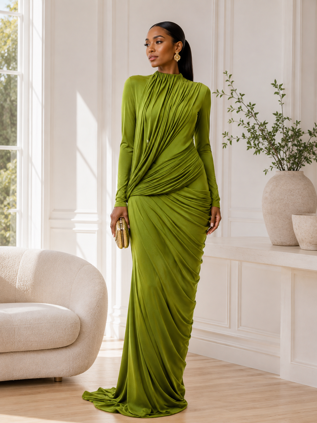 The Zuri Draped Maxi Dress