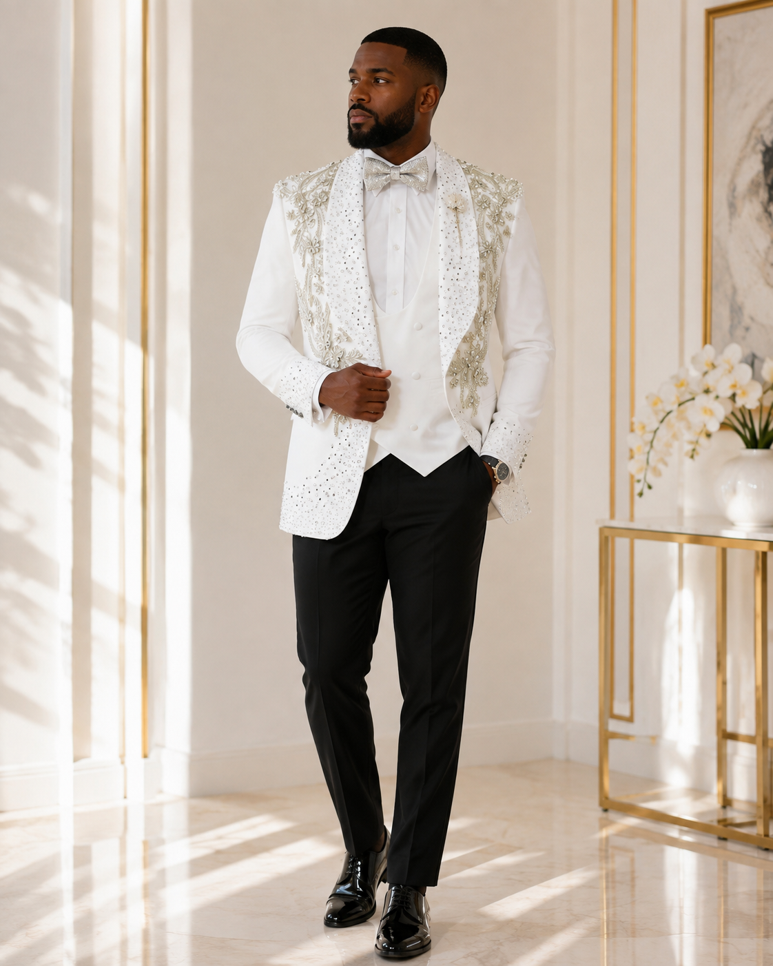 The Royale Crystal 3-Piece Tuxedo Suit