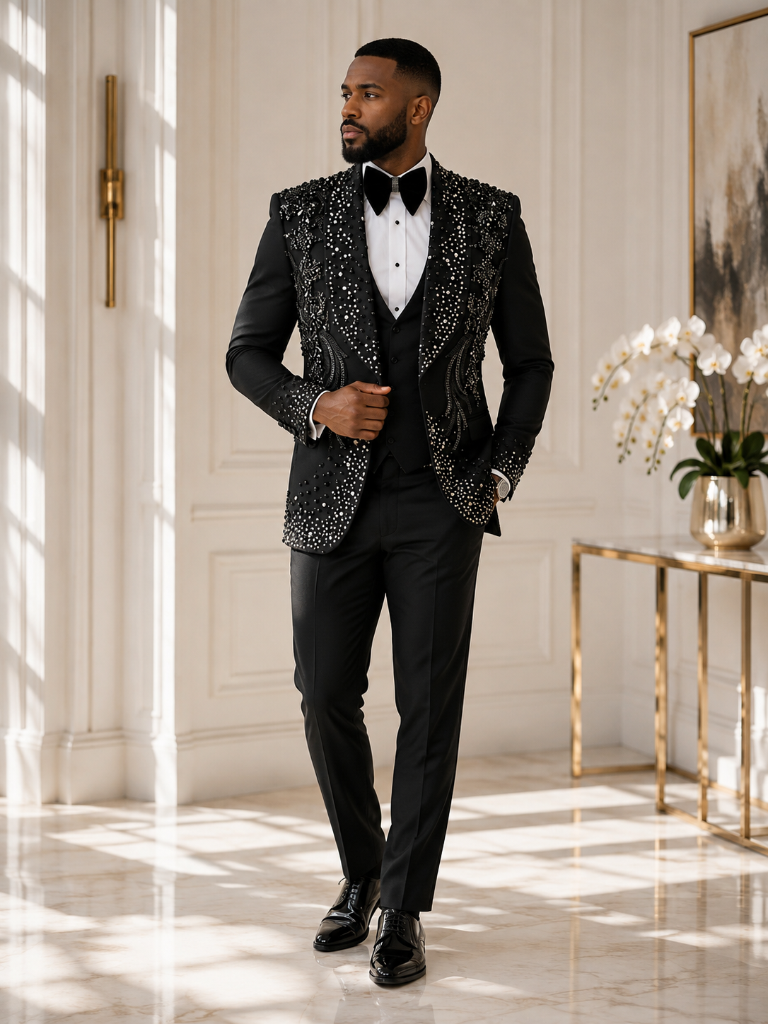 The Royale Crystal 3-Piece Tuxedo Suit