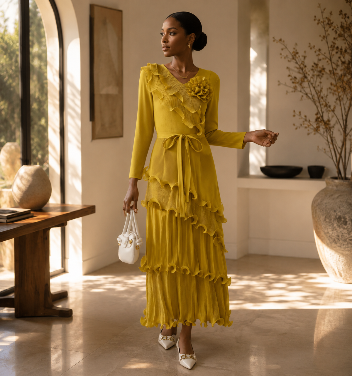 The Amara Ruffle Maxi Dress