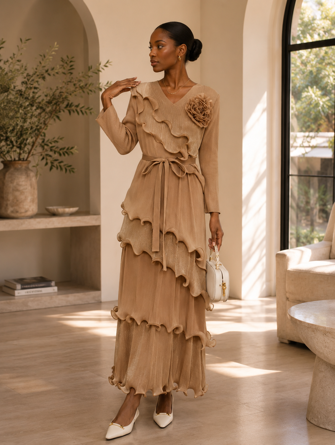 The Amara Ruffle Maxi Dress