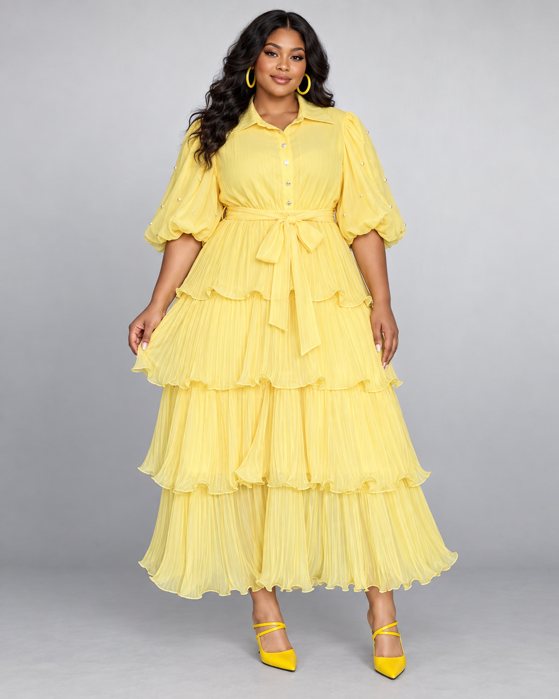 Sunshine Elegance Tiered Maxi Dress