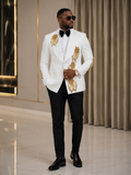 Ivory & Gold Embroidered Tuxedo