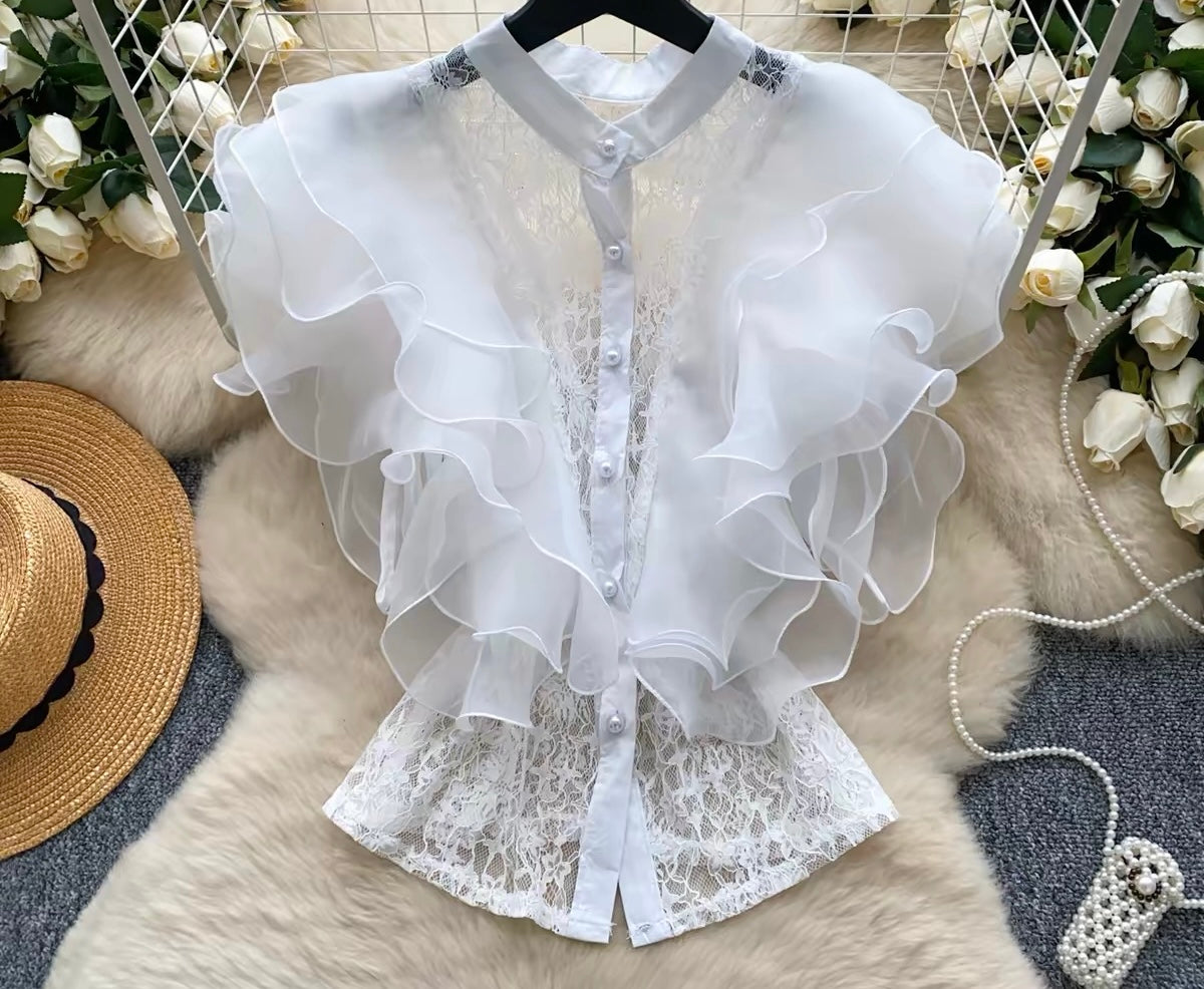 Ivory Cascade Lace Blouse