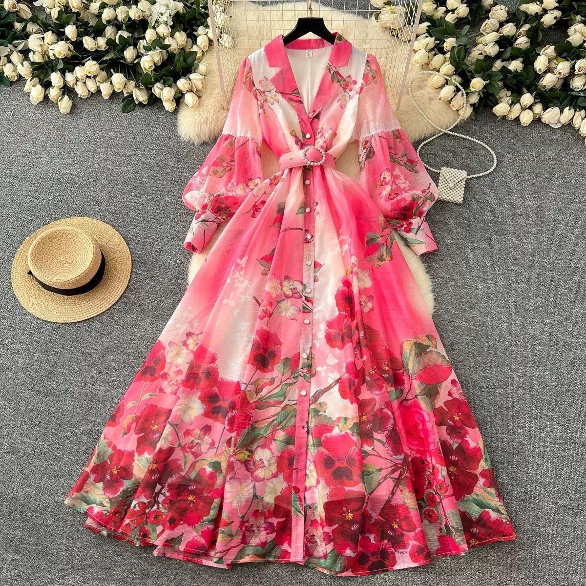 Blush Garden Floral Maxi Dress