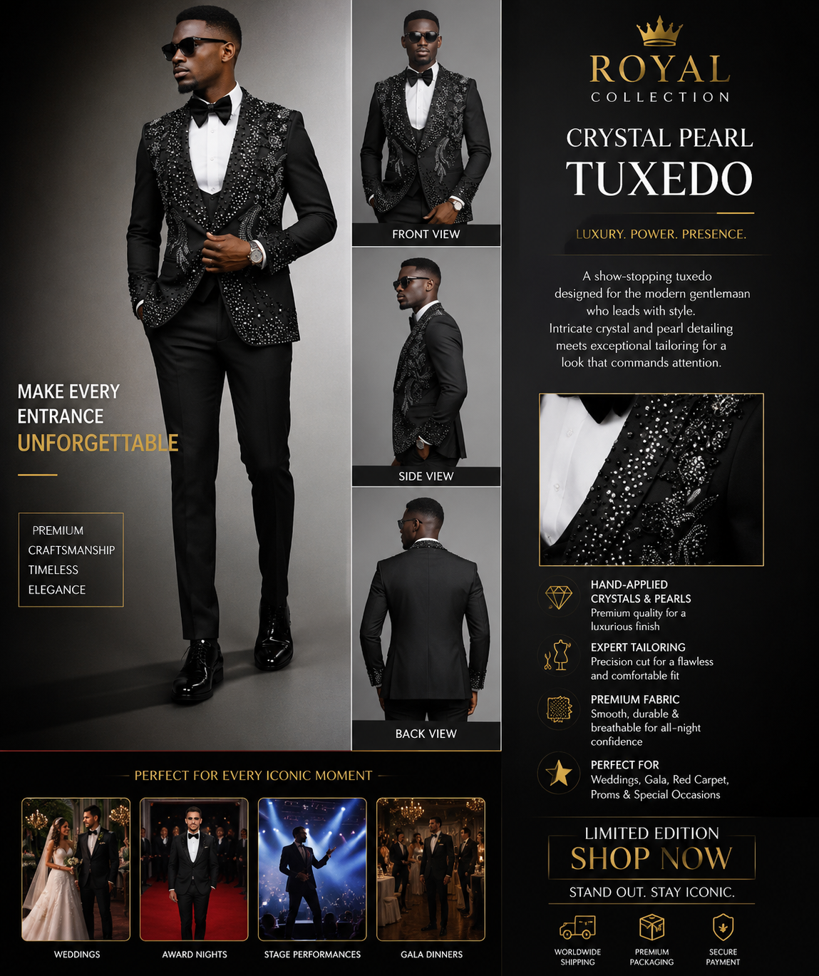 Royal Crystal Pearl Tuxed
